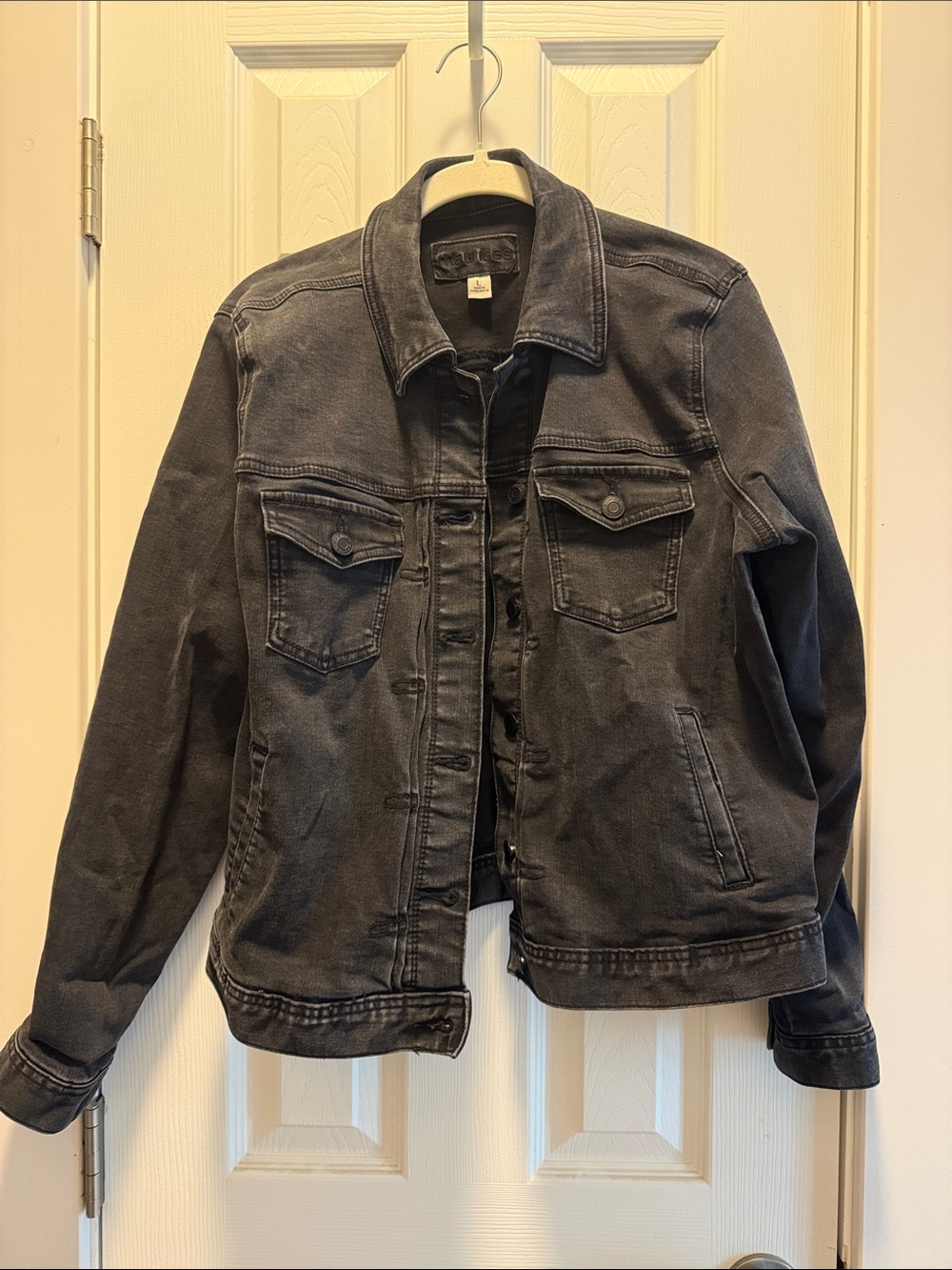 Washed Black Denim Jacket - Casual Style